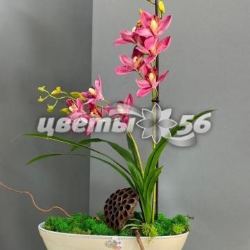 букет Композиция с искусственной орхидеей